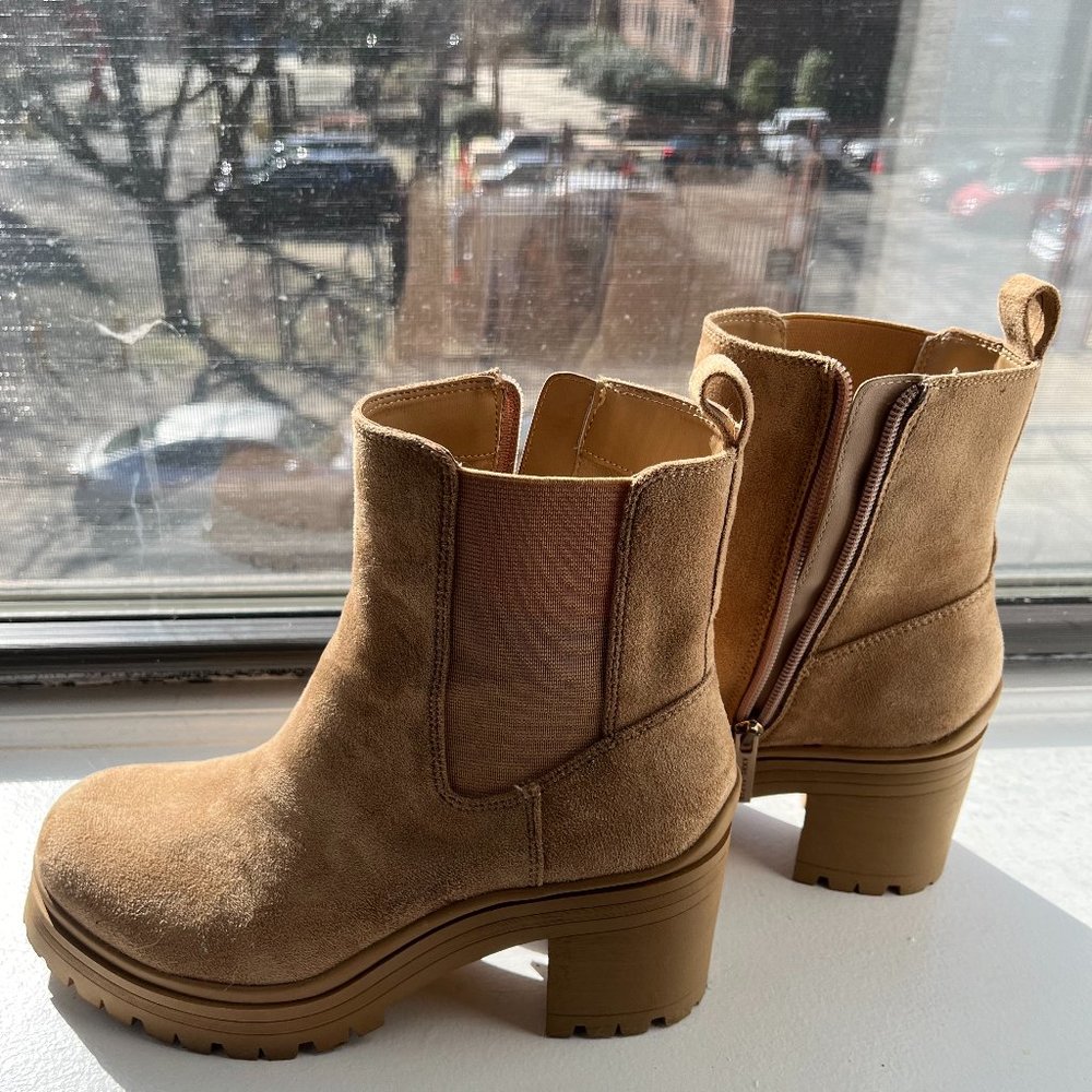 Anne Klein Zion Boot -- Taupe Suede